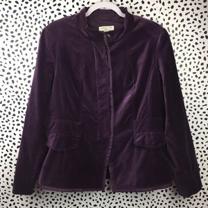 Coldwater Creek Royal Purple Velvet Jacket Size 14